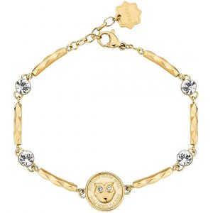Bracciale in acciaio dorato con civetta Brosway