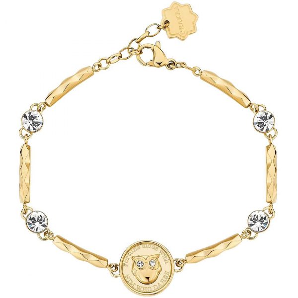 Bracciale in acciaio dorato con civetta Brosway