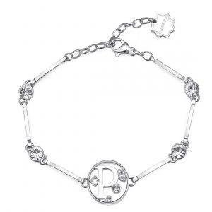 Bracciale in acciaio con lettera P Brosway