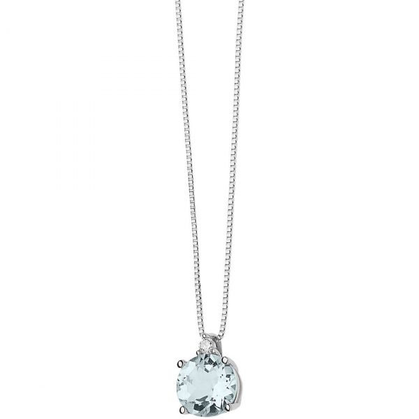 Collana con pendente acquamarina e diamante Comete