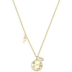 Collana dorata con lettera F Brosway