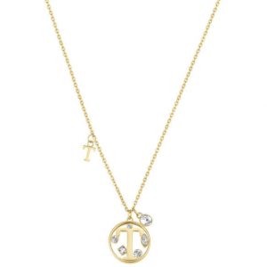 Collana dorata con lettera T Brosway