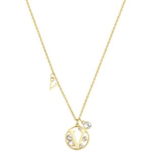 Collana dorata con lettera V Brosway