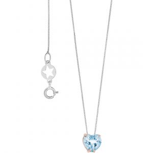 Collana a cuore con topazio azzurro Comete