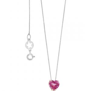 Collana a cuore con topazio rosa Comete