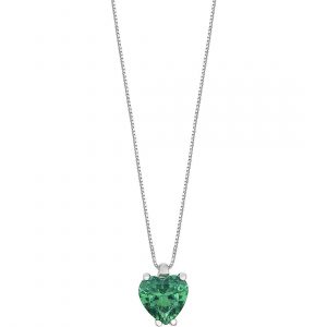 Collana a cuore con smeraldo Comete