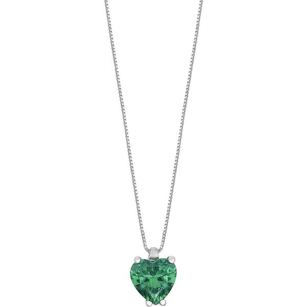 Collana a cuore con smeraldo Comete