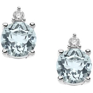 Orecchini a lobo acquamarina e diamante Comete