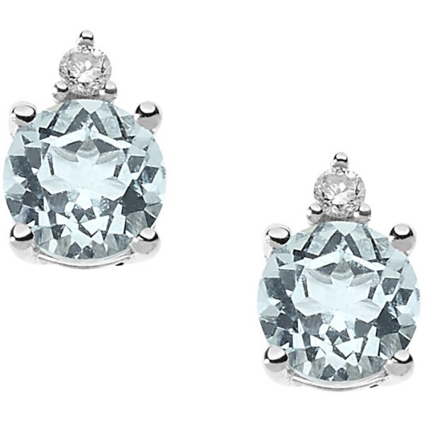 Orecchini a lobo acquamarina e diamante Comete