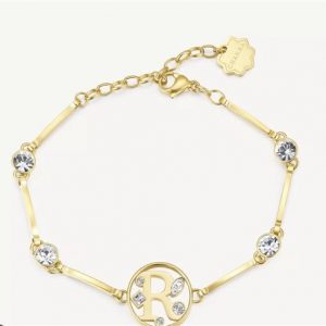 Bracciale in acciaio dorato lettera R Brosway