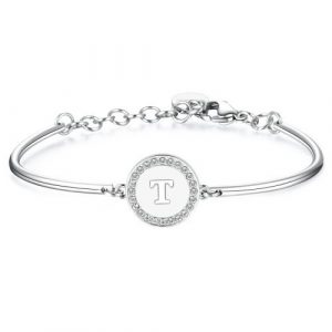 Bracciale in acciaio con lettera "T" Brosway