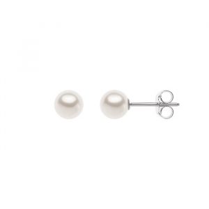 Orecchini donna in oro bianco con perle coltivate Comete