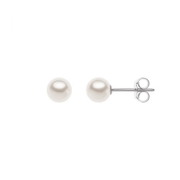 Orecchini donna in oro bianco con perle coltivate Comete