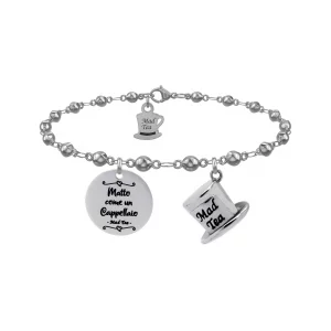 Bracciale donna acciaio “Matto come un Cappellaio” Mad Tea