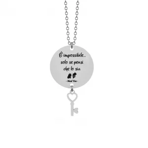 Collana donna acciaio “Alice e il Cappellaio Matto: è impossibile..solo se pensi che lo sia” Mad Tea
