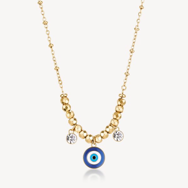 Collana in acciaio dorato con occhio di Nazar Brosway
