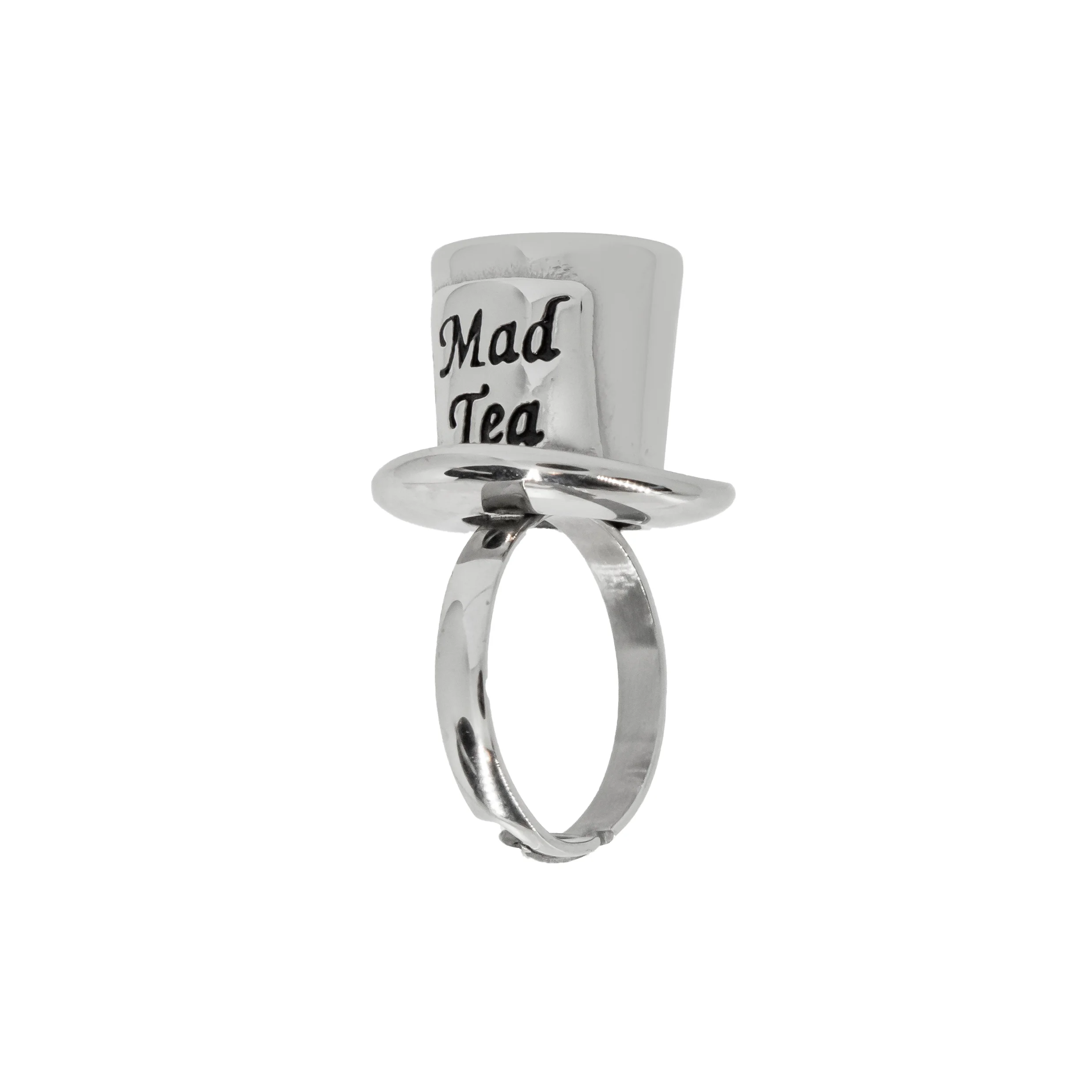 Anello donna acciaio “Cilindro del Cappellaio Matto” Mad Tea