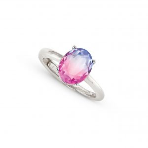 Anello donna Symbiosi pietra bicolor rosa viola Nomination