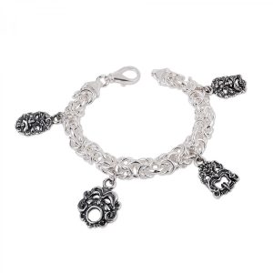 Bracciale donna argento con maschere Gerardo Sacco