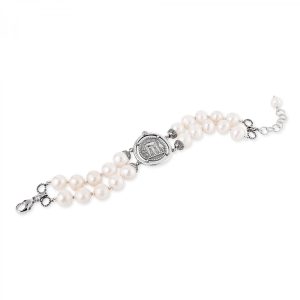 Bracciale donna argento e Perle con Moneta Gerardo Sacco