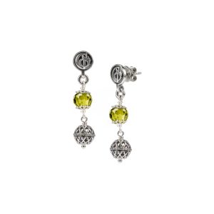 Orecchini donna argento brunito con con zirconia sfaccettata Gerardo Sacco