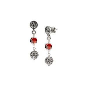 Orecchini donna argento brunito con con zirconia sfaccettata Gerardo Sacco