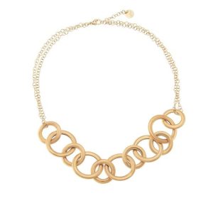 Collana Cerchi Vintage con elementi in canna oliva Aquaforte